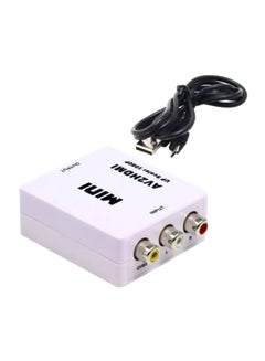 Buy Mini HDMI 2AV UP Scaler 1080P HD Video Converter White/Black in UAE