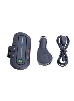 Buy Car Mobile Charger With Multipoint Speakerphone And USB Cable Black in UAE