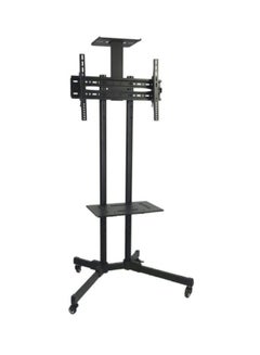Buy Mobile TV Stand with Wheels Rolling TV Cart for 27-65 inch LCD LED Plasma Flat Curved Screen, Tilt and Swivel Mount with Height Adjustable Black in UAE