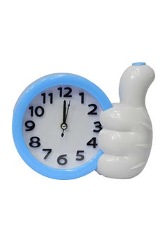 Buy Table Clock Blue/White 17x16centimeter in UAE