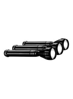 Buy 3-Piece Rechargeable LED Flashlight Set Black 2kg in UAE