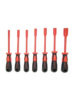 Buy 7-Piece VDE Socket Nut Driver Set Red/Black in Saudi Arabia