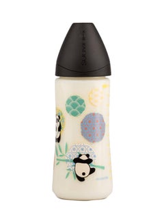 Buy Panda Silicone Feeding Bottle Black 360ML in UAE