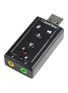 Buy Hde Aleesh USB 2.0 External Sound Card 7.1 Channel Stereo Audio Adapter Black in Saudi Arabia