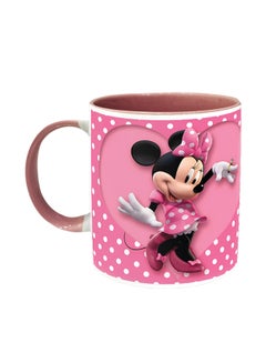 Buy Minnie Mouse Polka Dot Design Ceramic Coffee Mug Multicolour in UAE