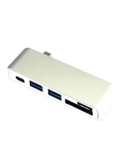 Buy 5-In-1 Type-C USB Hub For MacBook 12-Inch Silver in UAE