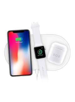 Buy 3 in 1 Air QI Wireless Charging Pad For Apple Watch Series i 4/Phone XS/AirPods White in UAE