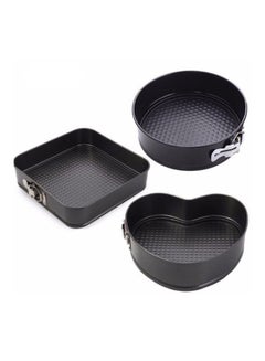 Buy 3-Piece Baking Pan Set Black 24x26x28cm in Egypt