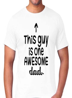 Buy This Guy Is An Awesome Dad Short Sleeve T-shirt White in UAE