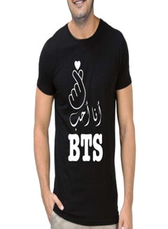 Buy I Love BTS Arabic Short Sleeve T-shirt Black in UAE