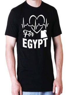 Buy Heart Beats For Egypt Short Sleeve T-shirt Black in UAE