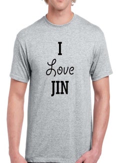 Buy BTS Member Jin Short Sleeve T-shirt Ash Grey in UAE