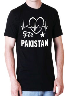 اشتري Heart Beats For Pakistan Short Sleeve T-shirt أسود في الامارات