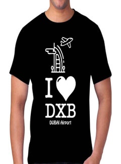 Buy I Love Like DXB Dubai Airport Short Sleeve T-shirt Black in UAE