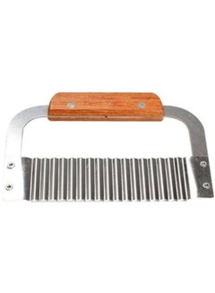 Buy Crinkle Wax Vegetable Cutter Wavy Slicer Silver/Wood in Saudi Arabia