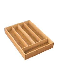 Buy Bamboo Cutlery Tray and Drawer Organizer Brown 35.6 x 5.2 x 25.4centimeter in UAE