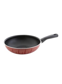 Buy Non-Stick Wok Black/Red 26cm in Saudi Arabia