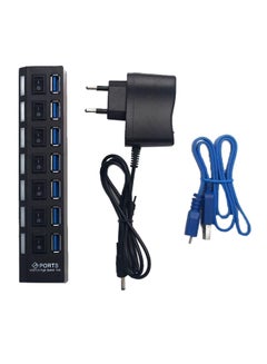 Buy 7 Port USB Adapter Black in UAE