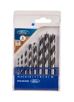 Buy 8-Piece Wood Drill Bits Black/White in UAE