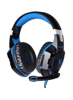Buy G2000 Game Headphone Headset Stereo Bass Over-ear Headband Mic Black/Blue in UAE