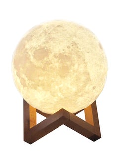 Buy Rechargeable LED Moon Lamp With Touch Control Brightness White/Beige/Yellow in UAE