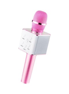 Buy Q7 Wireless Karaoke Microphone 2.72E+12 Pink/White in Saudi Arabia