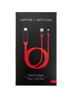 Buy Lightning HDTV Cable For Apple iPhone Red in Saudi Arabia