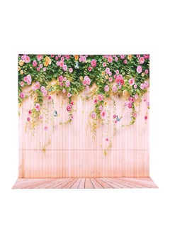 Buy Flower Wood Pattern Photography Backdrop Pink/Green/Yellow in Saudi Arabia