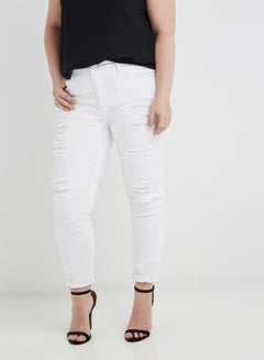 Buy Slim Fit Jeans White in Saudi Arabia