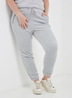 Buy Solid Sweatpants Grey in Saudi Arabia