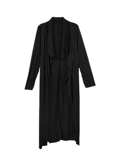 Buy Long Sleeve Cardigan Coat Black in UAE