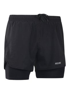 Buy 2-In-1 Breathable Running Shorts Black in UAE