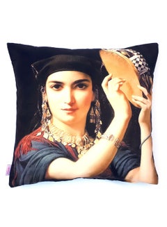 Buy Ottoman Lady Print Cushion Cover Multicolour 40x40cm in UAE