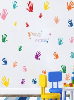 Buy Happy Everyday Hand Prints Wall Sticker Multicolour 50 x 70centimeter in UAE
