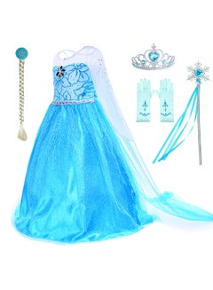 اشتري Snow Queen Princess Elsa Costumes Birthday Party Dress Up For Little With Wig في السعودية