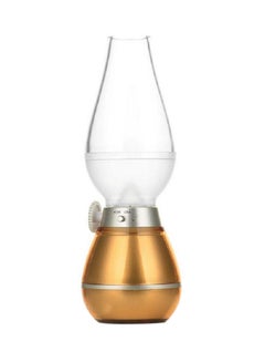 Buy Blow Control USB Rechargeable Retro LED Oil Lamp Gold in UAE