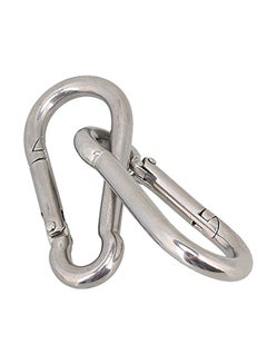 Buy Stainless Steel Spring Snap Link Grade Heavy Duty Spring Snap Hook Carabiner Pack Of 2 0X86.36X0inch in Saudi Arabia