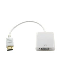 Buy HDMI To VGA Converter Adapter Cable White in Saudi Arabia