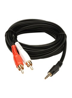 Buy 3.5mm Male To Two RCA Male Adapter Cable Black/White/Red in Saudi Arabia