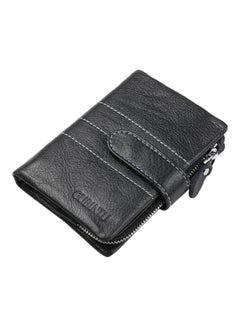 Buy Three-Fold Multi-Card Long Leather Wallet Black in UAE