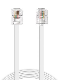 اشتري كابل هاتف Rj11-Rj11 بطول 5 أمتار أبيض في الامارات