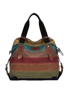 Buy Retro Color Block Striped Shoulder Bag Multicolour in UAE