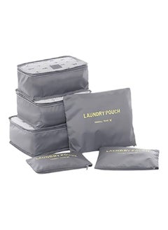 Buy 6-Piece Travel Pouch Set Grey in Egypt