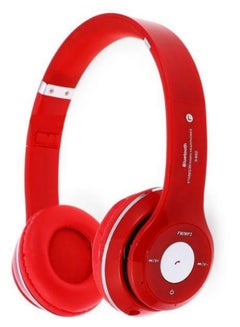 Buy Stereo Bluetooth Wireless Over-Ear Headphone Red in Saudi Arabia
