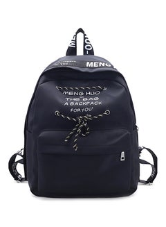 Buy Preppy Style Zipper Travel Backpack Black in UAE