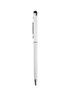Buy 2 In 1 Capacitive Touch Stylus Pen With Gel Ballpoint Pen White in UAE