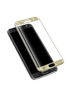 Buy Tempered Glass Screen Protector For Samsung Galaxy S7 Edge Clear/Gold in UAE