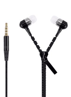 Buy In-Ear Zipper Stereo Earphones With Mic Black in UAE
