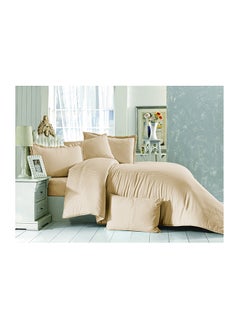 Buy 4-Piece Striped Comforter Set Beige in UAE