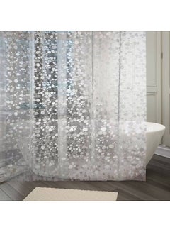 Buy PVC Shower Curtain Single Curtain White 210 x 135centimeter in UAE
